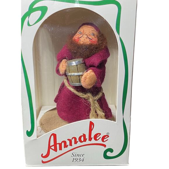 Annalee 3" Happy Monk Robed With Brown Cask Vintage Doll 1997 Home Decor - Picture 1 of 10